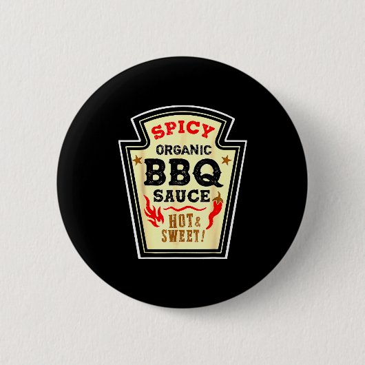 Halloween Scy Bbq Sauce Funny Food Costume Men Wom Button (Vorderseite)