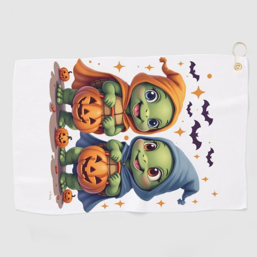 Halloween Sea Turtle Ghost Turtles T - Shirt Golfhandtuch (Horizontal)
