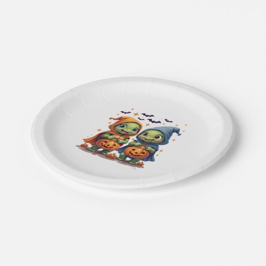 Halloween Sea Turtle Ghost Turtles T - Shirt Pappteller (Schrägansicht)