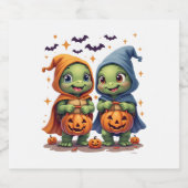 Halloween Sea Turtle Ghost Turtles T - Shirt Schaumweinetikett (Einzelnes Label)