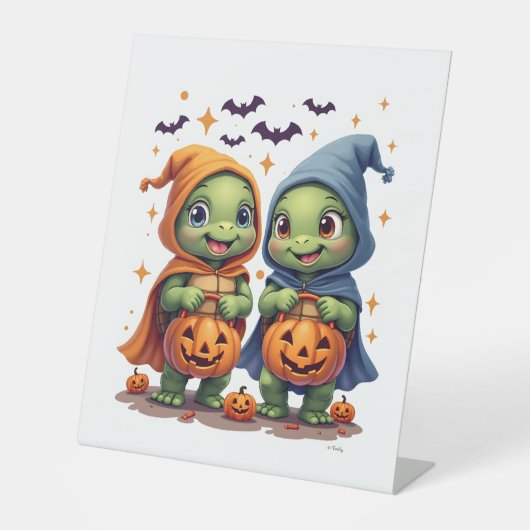 Halloween Sea Turtle Ghost Turtles T - Shirt Sockelschild (Vorderseite)