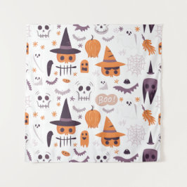 Halloween Seamless Pattern Tapestory Spooky & Fun Wandteppich