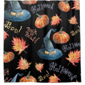 Halloween seamless pattern with halloween pumpkin, duschvorhang (Vorderseite)