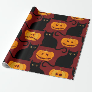 Halloween seamless pattern with pumpkins and black geschenkpapier