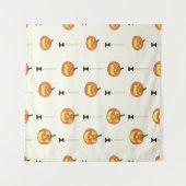 Halloween seamless pattern with pumpkins and candl wandteppich (Vorderseite (Horizontal))