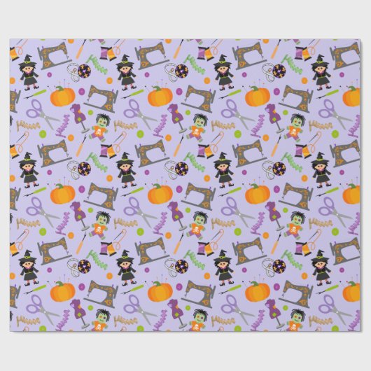 Halloween Seamstress Nähbegriffe Geschenkpapier (Flach)
