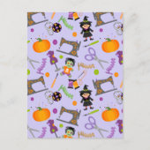Halloween Seamstress Nähbegriffe Postkarte (Vorderseite)