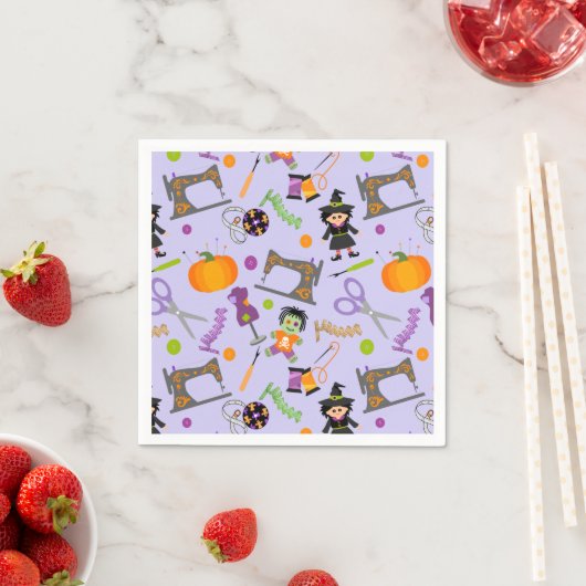 Halloween Seamstress Nähbegriffe Serviette (Beispiel)