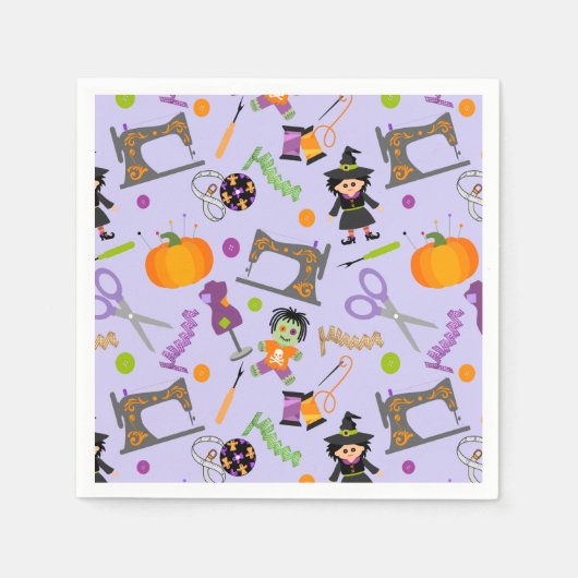 Halloween Seamstress Nähbegriffe Serviette (Vorderseite)