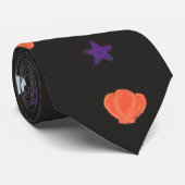 Halloween Seashells Sea Stars Perlen in Schwarz Krawatte (Gerollt)