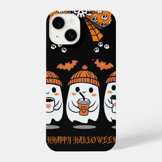 Halloween Season – fantômes cosy café iPhone Hülle (Rückseite)