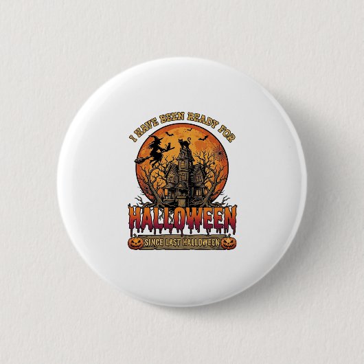 Halloween seit letztem Spukhaus fliegende Hexe_1 Button (Vorderseite)