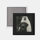 Halloween-Selfie-Schwarzer-Labrador-mit-Bären-Geis Magnet (Vorderseite/Rückseite)