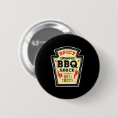 Halloween-Sense BBQ-Sauce Lustiger Lebensmittel-Ko Button (Vorne & Hinten)
