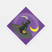 Halloween Sensenmann, Ax, Moon und Pumpkin Serviette (Ecke)