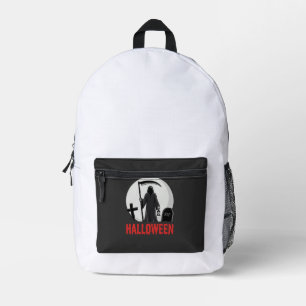 Halloween-Sensenmann-Friedhofsdesign Bedruckter Rucksack