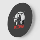 Halloween-Sensenmann-Friedhofsdesign Große Wanduhr (Winkel)