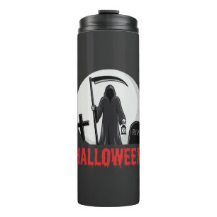 Halloween Sensenmann Friedhofsdesign Thermosbecher