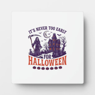 Halloween Sensenmann im Spukhaus Nie zu früh Fotoplatte