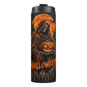 Halloween Sensenmann-Kürbis-Gothic-gruseliges Desi Thermosbecher