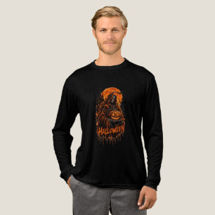 Halloween Sensenmann-Kürbis-Gothic-gruseliges Desi Tri-Blend Shirt