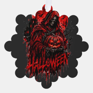 Halloween Sensenmann-Kürbis Gothic Horror Design Ornament Karte