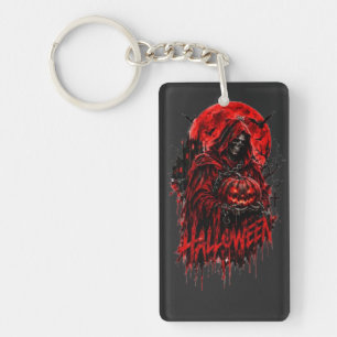 Halloween-Sensenmann-Kürbis-Gothic-Horror-Design Schlüsselanhänger