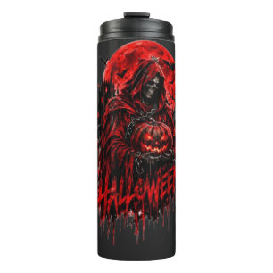 Halloween-Sensenmann-Kürbis-Gothic-Horror-Design Thermosbecher