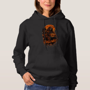 Halloween-Sensenmann-Kürbis-Gothik-Gruseliges Desi Hoodie