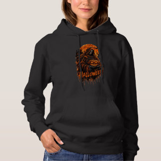 Halloween-Sensenmann-Kürbis-Gothik-Gruseliges Desi Hoodie