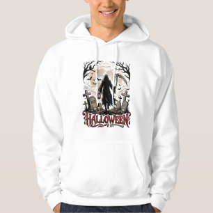 Halloween Sensenmann Laterne Vollmond Grabsteine Hoodie