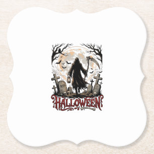 Halloween Sensenmann Laterne Vollmond Grabsteine Untersetzer