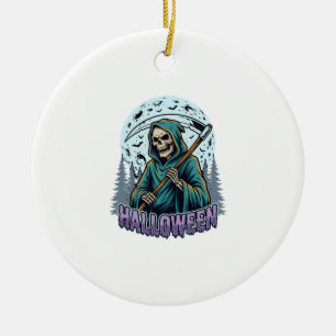 Halloween Sensenmann Mondlicht Vektor Keramik Ornament