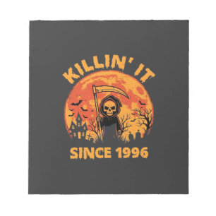 Halloween Sensenmann seit 1996 Geburtstagsdesign_1 Notizblock