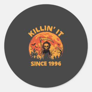 Halloween Sensenmann Seit 1996 Geburtstagsdesign_1 Runder Aufkleber