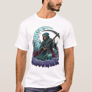 Halloween Sensenmann Sense Laterne Zerbrochener Mo T-Shirt