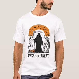 Halloween-Sensenmann-Süßes-oder-Saures-Vintage-Gru T-Shirt