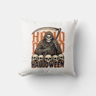 Halloween Sensenmann-Totenkopf-Stapel Vektor Kissen