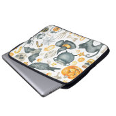 Halloween-Set: Fledermaus, schwarze Katze, Spinne, Laptopschutzhülle (Vorne Knopf)