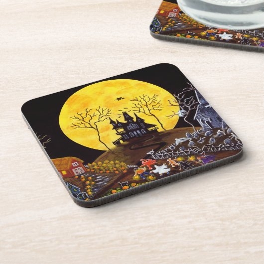 Halloween-Set Korken unterstützte Untersetzer, Untersetzer (Linke Seite)
