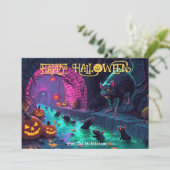 Halloween Sewer Soirée Splash Card Einladung (Stehend Vorderseite)