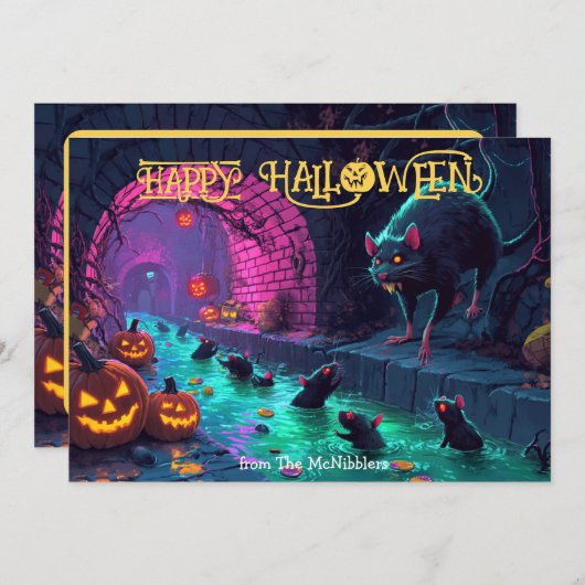 Halloween Sewer Soirée Splash Card Einladung (Vorne/Hinten)