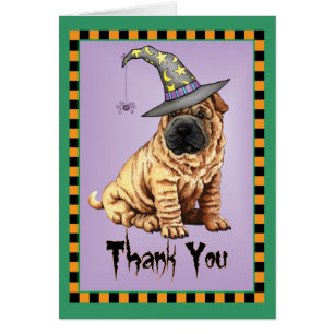 Halloween Shar-Pei Dankeschön-Karte