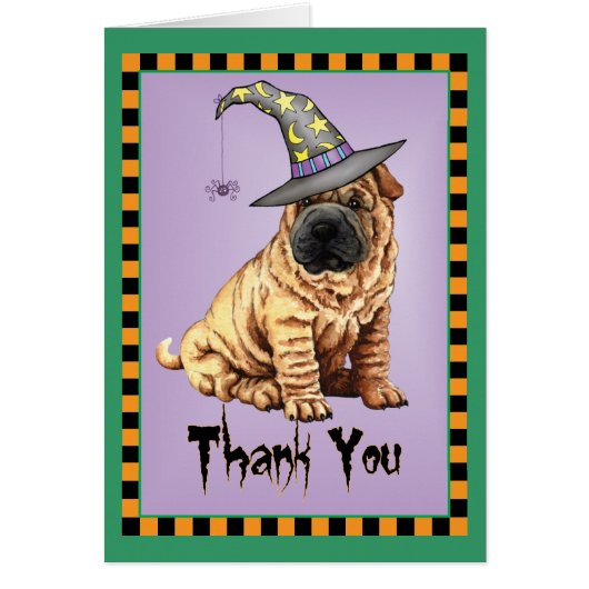 Halloween Shar-Pei Dankeschön-Karte (Vorne)