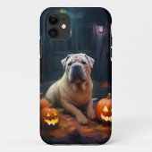 Halloween Shar Pei mit Pumpkins Beängstigend Case-Mate iPhone Hülle (Rückseite)