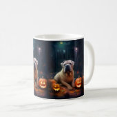 Halloween Shar Pei mit Pumpkins Beängstigend Kaffeetasse (VorderseiteRechts)