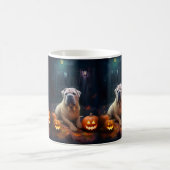 Halloween Shar Pei mit Pumpkins Beängstigend Kaffeetasse (Mittel)