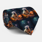 Halloween Shar Pei mit Pumpkins Beängstigend Krawatte (Gerollt)
