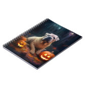 Halloween Shar Pei mit Pumpkins Beängstigend Notizblock (Linke Seite)