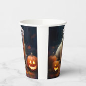 Halloween Shar Pei mit Pumpkins Beängstigend Pappbecher (Links)